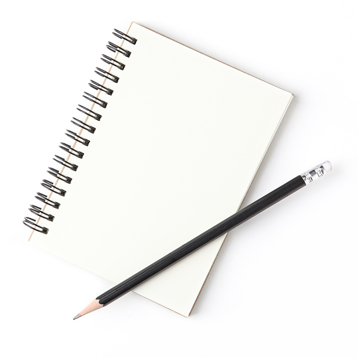 A notebook and pencil