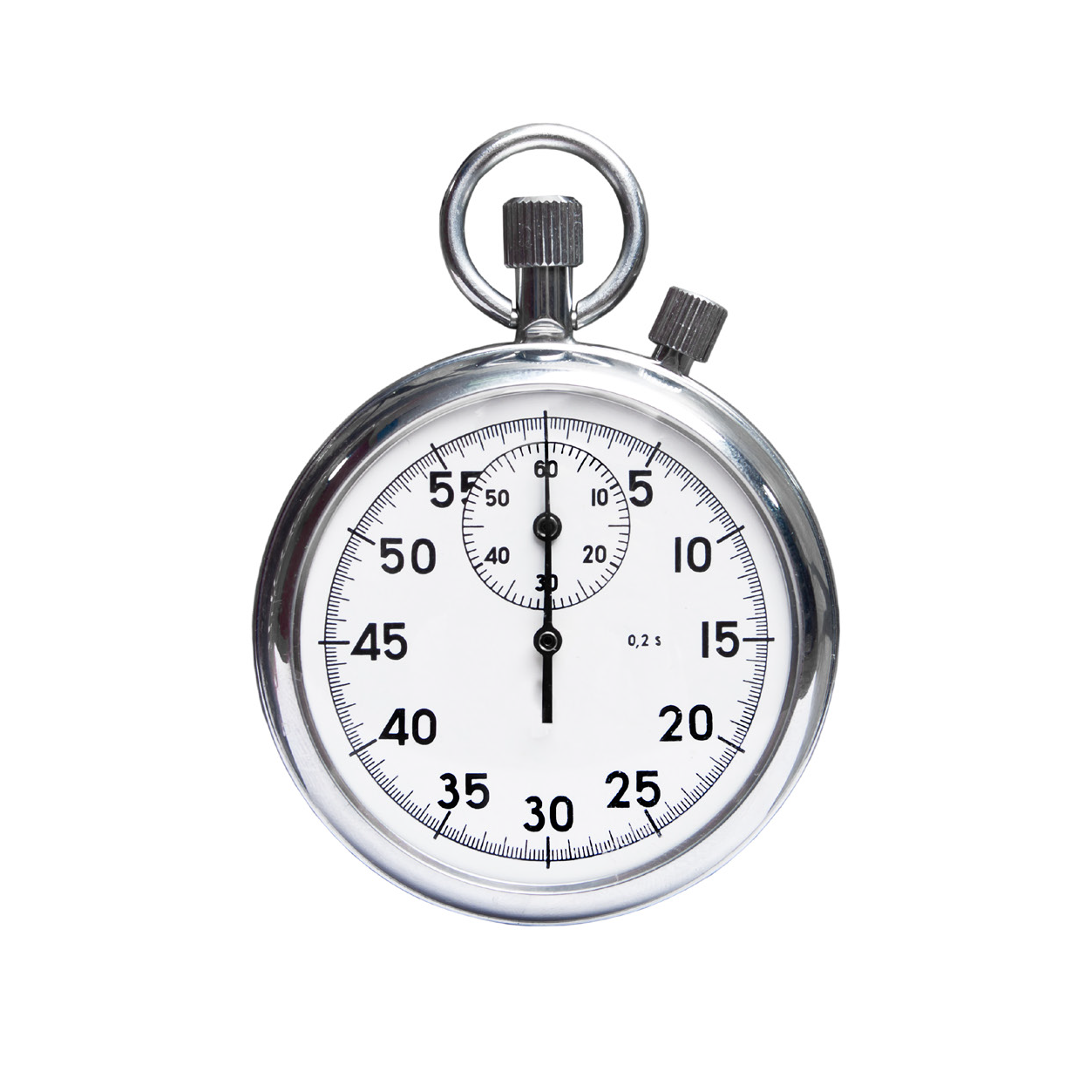 A silver stopwatch